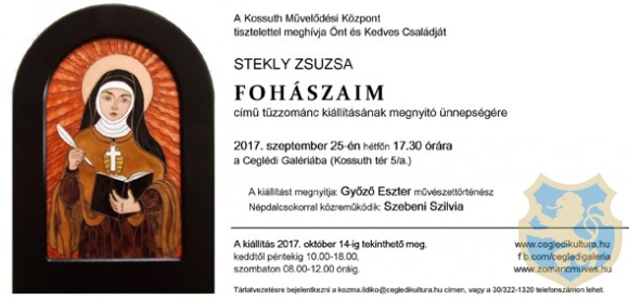 Stekly Zsuzsa tűzzománc kiállítása Bonyhádról