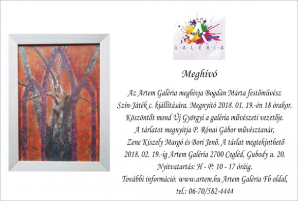 Bogdán Márta festőművész kiállítása az az Artem galériában